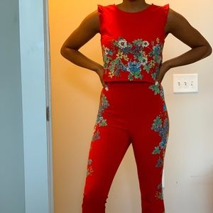 Zara 2-Piece Red Floral Set